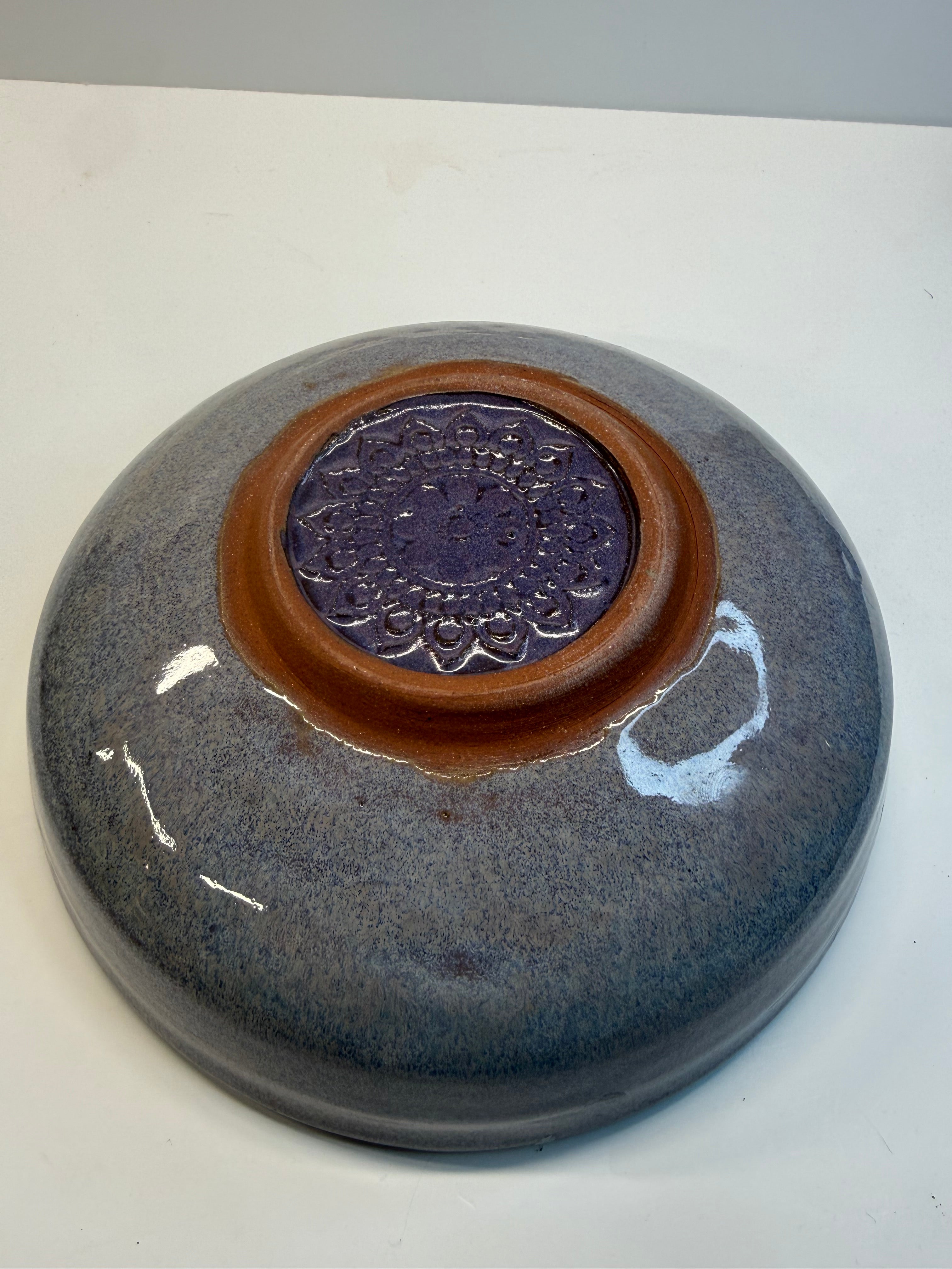 Item 0014 : LFPR Stoneware Hyacinth Mandala Bowl in Mid-Red Stoneware